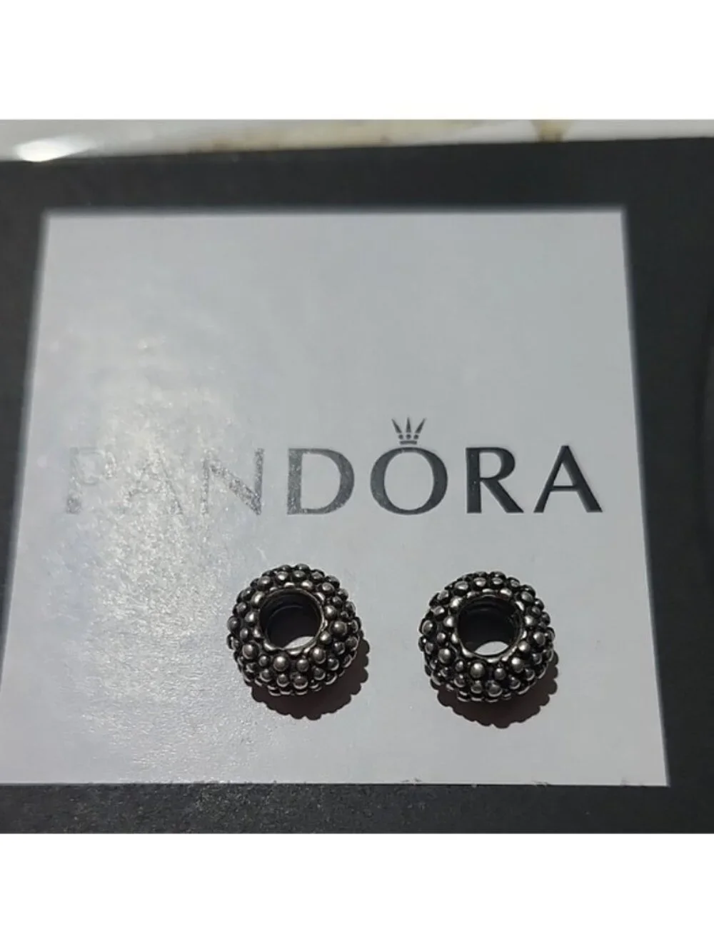 Pandora Retired Sterling Silver Beaded Beauty Spacer - 790981, Set Of 2